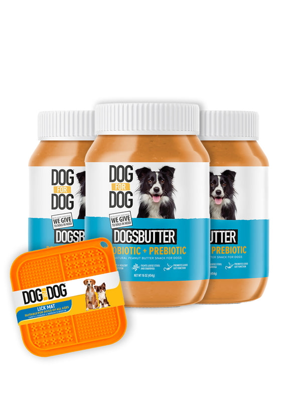 All-Natural Probiotic & Prebiotic DogsButter 16oz Bundle + FREE Lick Mat