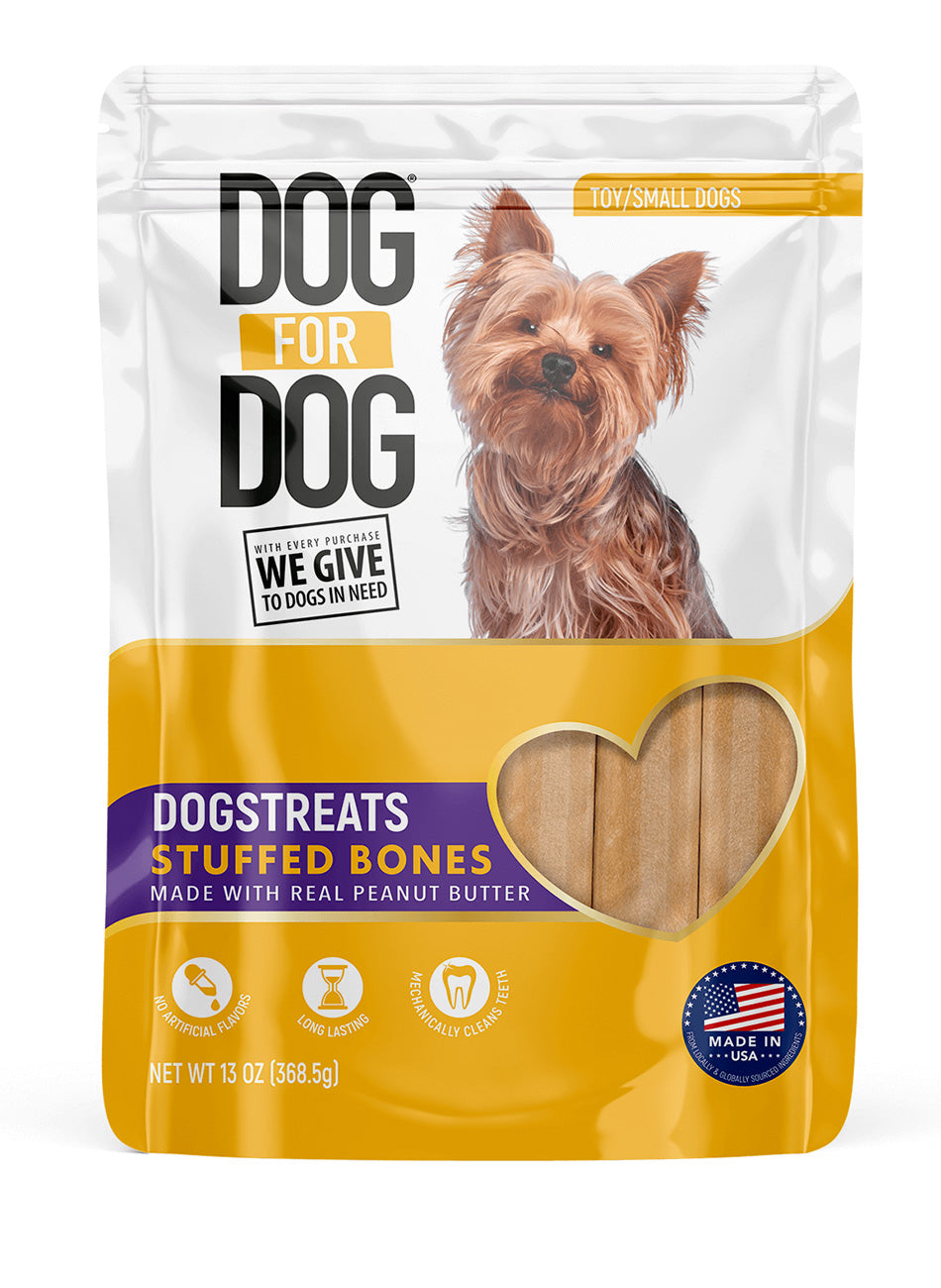 Peanut Butter Stuffed Bones For Small Dogs