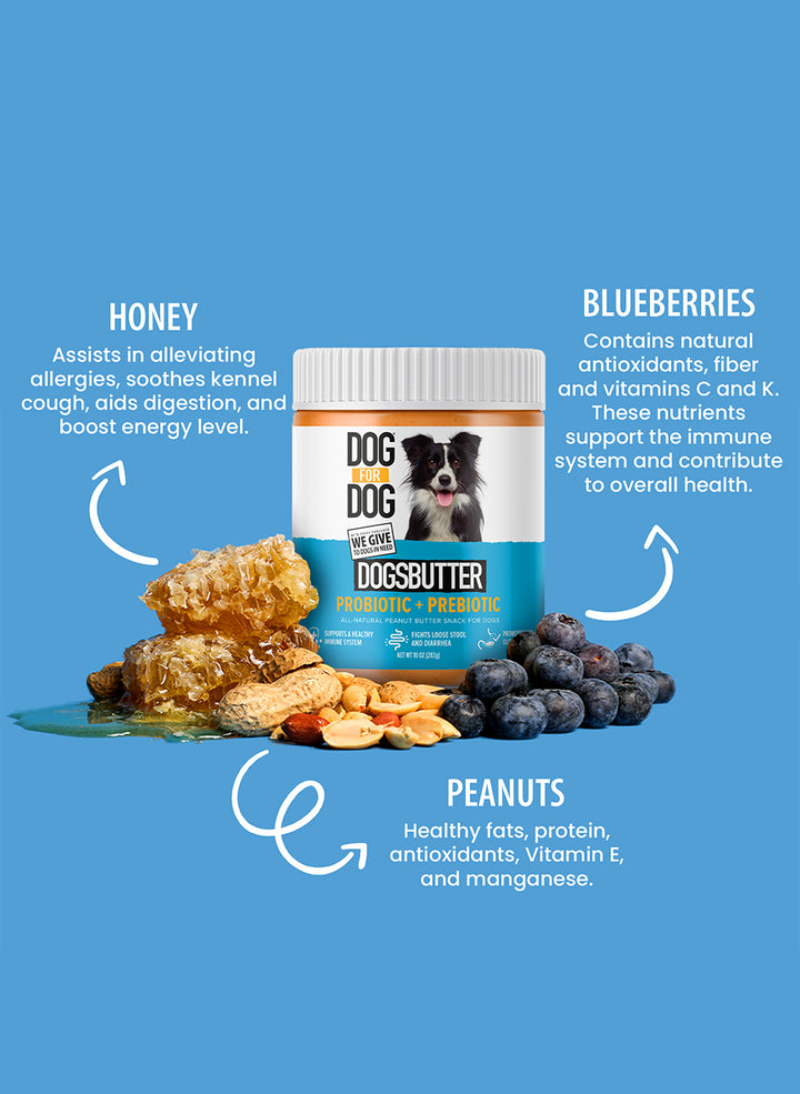 All-Natural Probiotic Prebiotic DogsButter 10oz Bundle