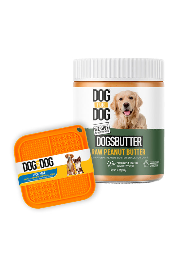 All-Natural Raw DogsButter 10oz + Lick Mat Bundle